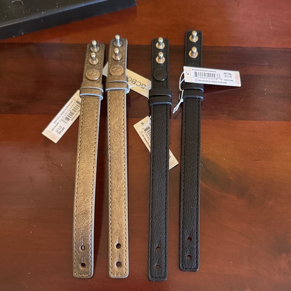 BCBGeneration Leather Straps Pewter and Black.